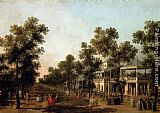 House Canvas Paintings - View Of The Grand Walk, vauxhall Gardens, With The Orchestra Pavilion, The Organ House, The Turkish Dining Tent And The Statue Of Aurora